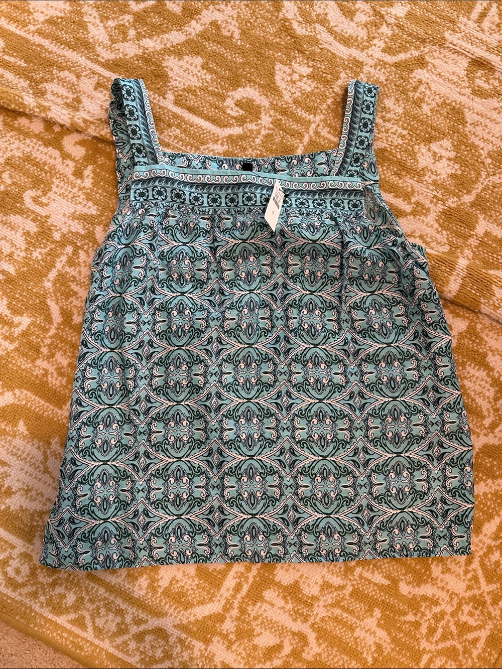 Talbots Aqua Patterned Tank Top